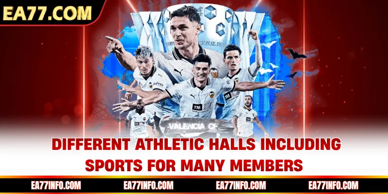 Different athletic halls including sports for many members
